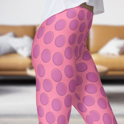 Schönes, blasses Violett Pink Polka Dot Pattern Leggings