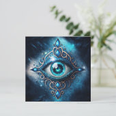 Schönes Blau Alle sehen Auge Illuminati (Stehend Vorderseite)