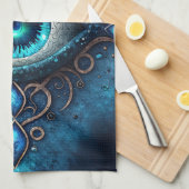 Schönes Blau Alle sehen Auge Illuminati Geschirrtuch (Viertel Falte)