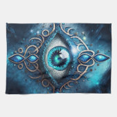 Schönes Blau Alle sehen Auge Illuminati Geschirrtuch (Horizontal)