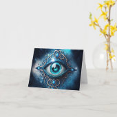 Schönes Blau Alle sehen Auge Illuminati Karte (Gelbe Blume)