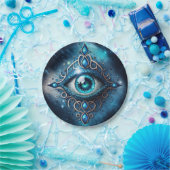 Schönes Blau Alle sehen Auge Illuminati Pappteller (Party)