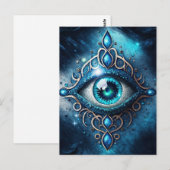 Schönes Blau Alle sehen Auge Illuminati Postkarte (Vorne/Hinten)