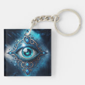 Schönes Blau Alle sehen Auge Illuminati Schlüsselanhänger (Rückseite)