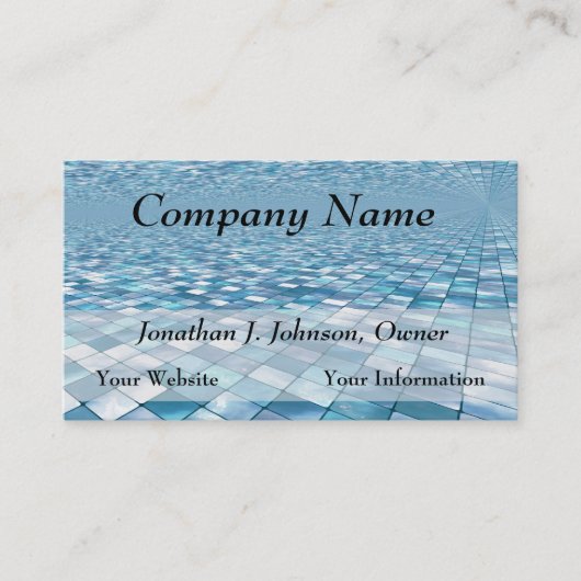 Schönes Blau deckt Mosaik-Muster-Visitenkarten mit Visitenkarte (Vorderseite)