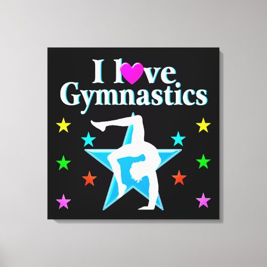 SCHÖNES BLAU I LIEBE GYMNASTICS DESIGN LEINWANDDRUCK (Vorderseite)