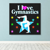 SCHÖNES BLAU I LIEBE GYMNASTICS DESIGN LEINWANDDRUCK (Insitu (Holzboden))