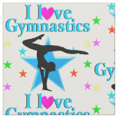 SCHÖNES BLAU I LIEBE GYMNASTICS DESIGN STOFF (Nahaufnahme)