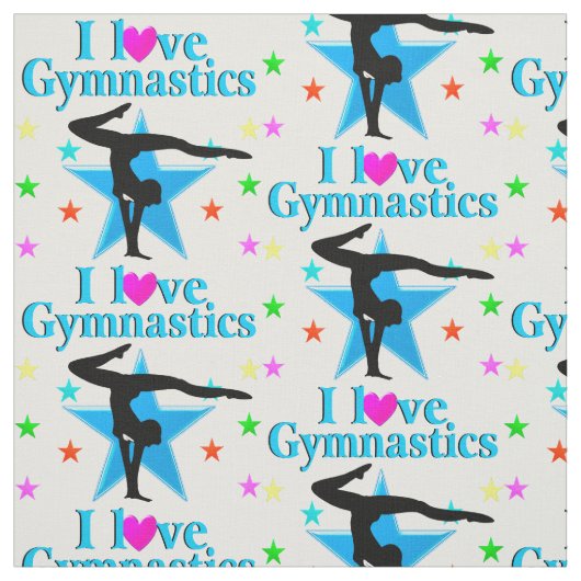 SCHÖNES BLAU I LIEBE GYMNASTICS DESIGN STOFF (Muster)