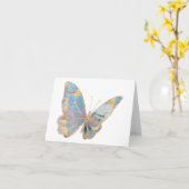 Schönes Blau, Lila und Silberschmetterling BLANK Karte (Gelbe Blume)