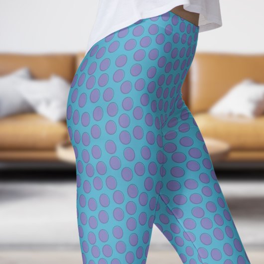 Schönes Blau-Pink-Polka-Dot-Muster Leggings