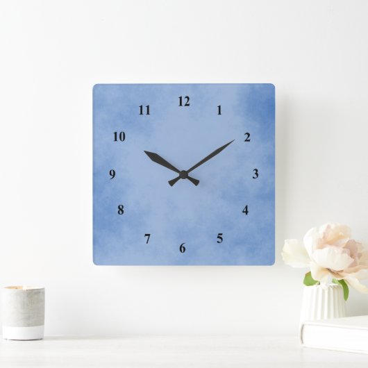 Schönes Blau Quadratische Wanduhr (Zuhause)