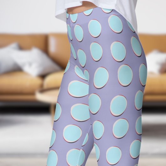 Schönes Blau und Blau Bell Polka Dot Muster Leggings