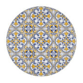 💙 💛 Schönes Blau und Gelb Azulejos 9 Schnitt Schneidebrett (Vorderseite)