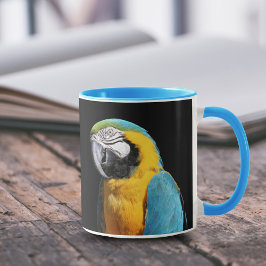Schönes Blau und Gold Macaw Tasse