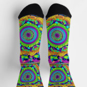 Schönes Blau und kühne Mandala Socken (Oben)