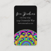 Schönes Blau und kühne Mandala Yoga Business Card Visitenkarte (Rückseite)