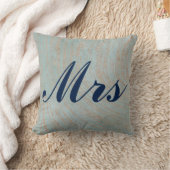 Schönes Blau und Kupfer Marmor Design Mr. und Mrs. Kissen (Decke)