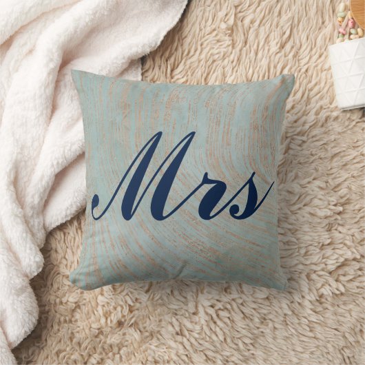 Schönes Blau und Kupfer Marmor Design Mr. und Mrs. Kissen (Decke)