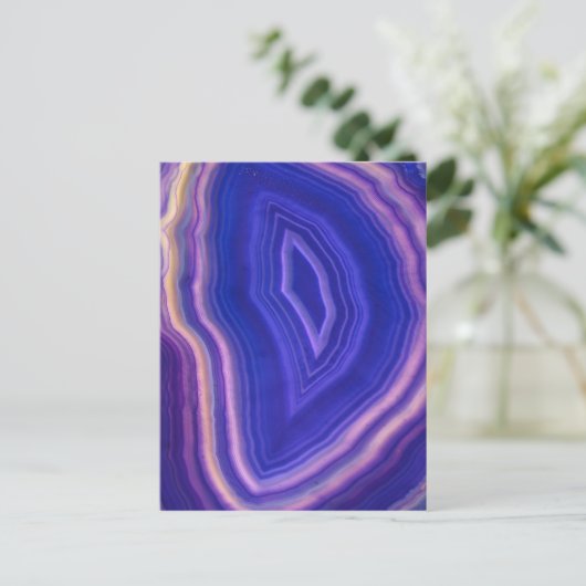 Schönes Blau und Lila Agate Postcard Postkarte (Stehend Vorderseite)