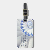 Schönes Blau und Weiß Meer Muschel Feines Fraktal Gepäckanhänger (Vorderseite vertikal)