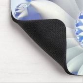Schönes Blau und Weiß Meer Muschel Feines Fraktal  Mousepad (Ecke)