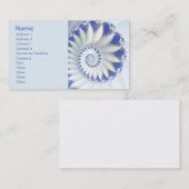 Schönes Blau und Weiß Meer Muschel Feines Fraktal Visitenkarte (Vorne/Hinten)
