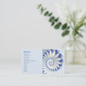 Schönes Blau und Weiß Meer Muschel Feines Fraktal  Visitenkarte (Stehend Vorderseite)