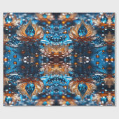 Schönes Blau- und Weißkristall Geschenkpapier (Flach)