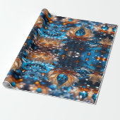 Schönes Blau- und Weißkristall Geschenkpapier (Ungerollt)
