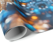Schönes Blau- und Weißkristall Geschenkpapier (Rolleneckpunkt)