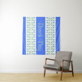 Schönes Blau Weiß und weich grün Gemustert Wandteppich (Beispiel (Horizontal))