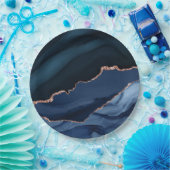 Schönes blaues Agate-Muster nach Quarantäne-Party Pappteller (Party)
