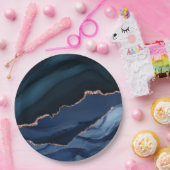 Schönes blaues Agate-Muster nach Quarantäne-Party Pappteller (Party)