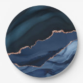 Schönes blaues Agate-Muster nach Quarantäne-Party Pappteller (Vorderseite)