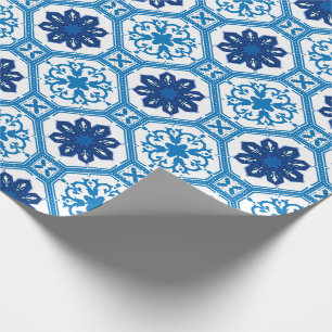 💙 schönes blaues Azulejos    IWrapping Paper Geschenkpapier