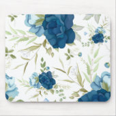 Schönes blaues Blumenmuster Nahtloses Muster Mousepad (Vorne)