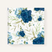 Schönes blaues Blumenmuster Nahtloses Muster Notizblock (Vorderseite)