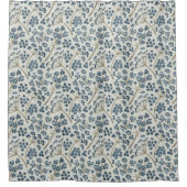 Schönes blaues botanisches Muster Duschvorhang (Vorderseite)