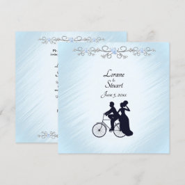 Schönes blaues Fahrrad Thema Hochzeit Einladung