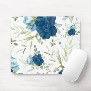 Schönes blaues florales nahtloses Muster Mousepad