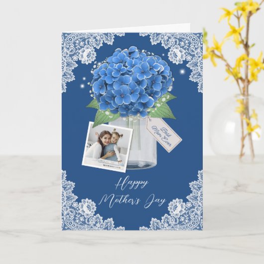 Schönes blaues Foto zum Muttertag Karte (Gelbe Blume)