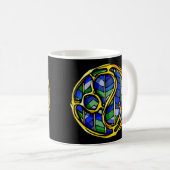 Schönes blaues Gemstone Leo Symbol Kaffeetasse (VorderseiteRechts)