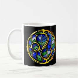 Schönes blaues Gemstone Leo Symbol Kaffeetasse