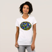 Schönes blaues Gemstone Leo Symbol T-Shirt (Vorne ganz)