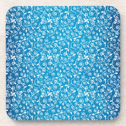 Schönes blaues geometrisches Muster Getränkeuntersetzer (Vorderseite)