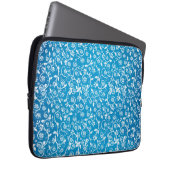 Schönes blaues geometrisches Muster Laptopschutzhülle (Vorne Rechts)
