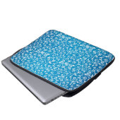 Schönes blaues geometrisches Muster Laptopschutzhülle (Vorne Knopf)
