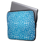 Schönes blaues geometrisches Muster Laptopschutzhülle (Vorderseite Links)