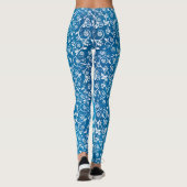 Schönes blaues geometrisches Muster Leggings (Rückseite)